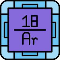 Argon Line Filled Icon vector