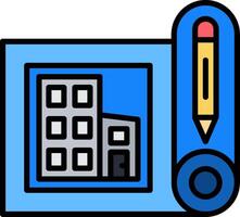 Blueprint Line Filled Icon vector