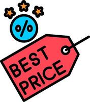 Best Price Line Filled Icon vector