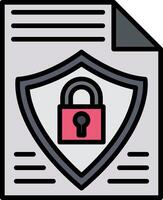 Data Privacy Line Filled Icon vector