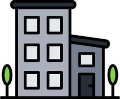 Building Line Filled Icon vector