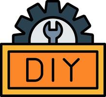 Do It Yourself Line Filled Icon vector