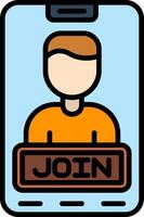 Join Line Filled Icon vector