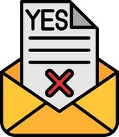 Mail Line Filled Icon vector