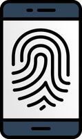 Mobile Password Line Filled Icon vector