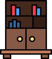 Bookshelf Line Filled Icon vector