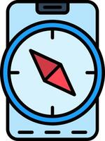Explore Line Filled Icon vector