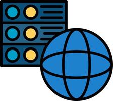 Hosting Server Line Filled Icon vector