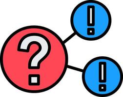 Questions Line Filled Icon vector