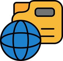Data Sharing Line Filled Icon vector