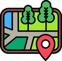 Map Line Filled Icon vector