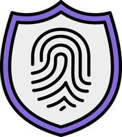 Thumb Fingerprint Line Filled Icon vector