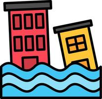 Flood Line Filled Icon vector