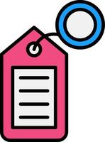 Label Line Filled Icon vector