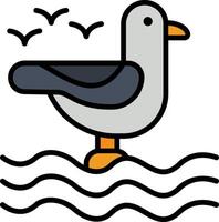 Seagull Line Filled Icon vector
