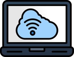 Cloud Computing Line Filled Icon vector