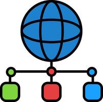 Network Connection Line Filled Icon vector