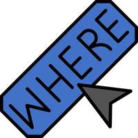 Where Line Filled Icon vector