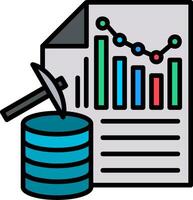 Data Mining Line Filled Icon vector