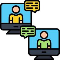 Online Communication Line Filled Icon vector