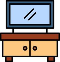 Tv Stand Line Filled Icon vector