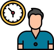 Working Hours Line Filled Icon vector