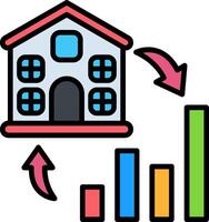 Analytics Line Filled Icon vector