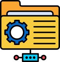 Data Storage Line Filled Icon vector