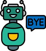 Bot Line Filled Icon vector