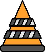 Cone Line Filled Icon vector