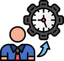 Working Time Line Filled Icon vector