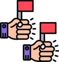 Protest Line Filled Icon vector