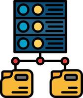 Folder Network Line Filled Icon vector