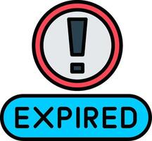 Expired Line Filled Icon vector