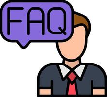 Faq Line Filled Icon vector