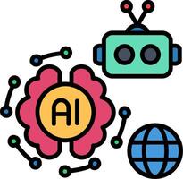 Intelligence Line Filled Icon vector