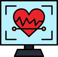 Monitoring Line Filled Icon vector