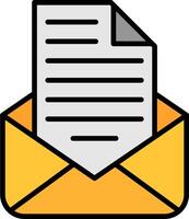 Mail Line Filled Icon vector