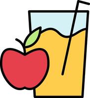 Apple Juice Line Filled Icon vector