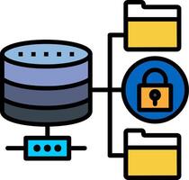 Data Security Line Filled Icon vector