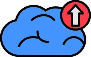 Cloud Upload Line Filled Icon vector