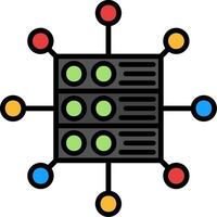 Data Network Line Filled Icon vector