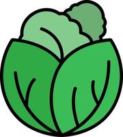 Cabbage Line Filled Icon vector