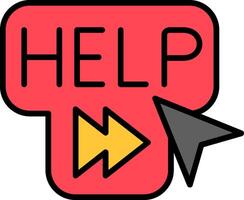 Help Line Filled Icon vector