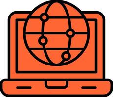 Internet Line Filled Icon vector