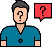 Question Mark Line Filled Icon vector