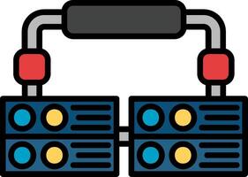 Server Line Filled Icon vector