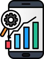 Analytics Line Filled Icon vector