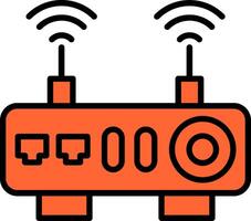 Wifi Router Line Filled Icon vector