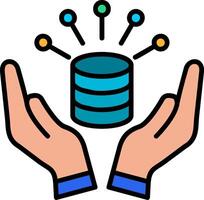 Data Management Line Filled Icon vector